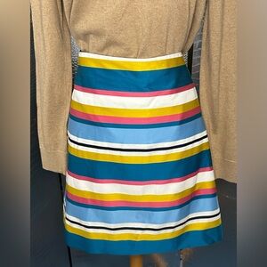 LOFT Colorful Striped A-Line Skirt NWT